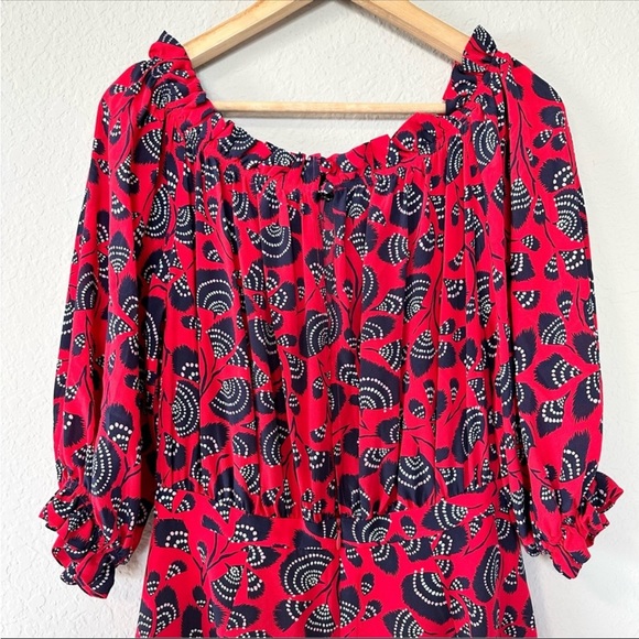 SALONI Grace Silk Off the Shoulder Dress - Picture 9 of 14